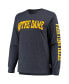 ფოტო #3 პროდუქტის Women's Heathered Navy Notre Dame Fighting Irish Plus Size Two-Hit Canyon Long Sleeve T-shirt