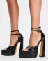 Фото #8 товара Ego Marshall double platform sandals with ankle strap in black