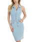 Women's Elodee Collared Halter Sleeveless Denim Bodycon Dress