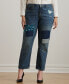 Фото #2 товара Plus Size Patchwork Boyfriend Jeans