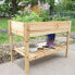 Фото #2 товара Wooden Raised Garden Bed Planter Box with Shelf - 42 in