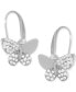 Cubic Zirconia Butterfly Drop Earring in Silver Plate, Gold Plate or Rose Gold Plate