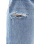 Фото #8 товара Stradivarius fluid wide leg jean in medium blue wash