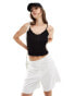 Фото #1 товара Pieces lettuce hem cami top in black