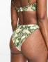 ASOS DESIGN mix and match high leg hipster bikini bottom in animal daisy print US 10 - фото #6