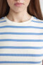 Kadın T-shirt Mavi A7646ax/be194