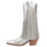 Dingo Gypsy Embroidery Studded Fringe Metallic Snip Toe Cowboy Womens Silver Ca 6.5 - фото #3