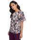 ფოტო #3 პროდუქტის Women's Pleat-Neck Short-Sleeve Blouse