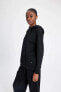 Фото #1 товара B4667AX/BK81 Defacto Kadın Sweat BLACK