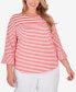 ფოტო #1 პროდუქტის Plus Size Patio Party Striped Jersey Top