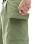 ASOS DESIGN smart cargo shorts in khaki Зеленый, W38 - фото #5