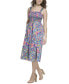 Фото #3 товара Women's Printed Smocked-Bodice Dress