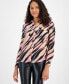 Фото #1 товара Women's Wave-Print Button-Up Shirt, Created for Macy's