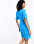 Y.A.S elma mini wrap dress in blue