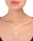 ფოტო #2 პროდუქტის Diamond Cross Pendant Necklace (3/4 ct. t.w.) in 14k White Gold, 16" + 2" Extender