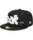 Фото #2 товара Men's Black Miami Heat Checkerboard UV 59FIFTY Fitted Hat