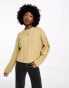 Weekday Fiona chunky knit jumper in oatmeal melange Hellbeige-meliert, XL - фото #8