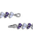 Cubic Zirconia Purple Clear Alternate Link Bracelet
