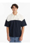 Polo Yaka Kısa Kollu Renk Bloklu Erkek Tişört