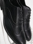 ASOS DESIGN faux leather brogue shoes in black