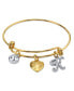 ფოტო #10 პროდუქტის 14K Gold-Dipped Heart and Initial Crystal Charm Bracelet