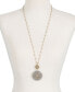 Фото #2 товара Lucky Brand two-Toned Decorated Disc Pendant Necklace