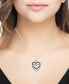Фото #2 товара Macy's black & White Diamond Double Heart 18" Pendant Necklace (1/6 ct. t.w.) in Sterling Silver