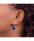 ფოტო #3 პროდუქტის Stainless Steel Polished Blue Glass Dangle Earrings