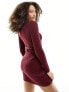 Фото #5 товара Hollister mock neck knitted dress in burgandy