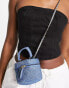 Madein. ultra mini cross body bag in quilted denim