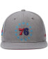 ფოტო #3 პროდუქტის Men's Charcoal Philadelphia 76ers Hardwood Classics 60th Anniversary Carbon Cabernet Fitted Hat