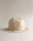 Children's floral print beach hat made with liberty fabric