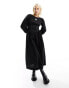 COLLUSION cotton corset maxi dress with contrast stitch in black