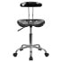 Фото #3 товара Vibrant Black And Chrome Swivel Task Chair With Tractor Seat