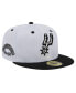 Фото #1 товара Men's White/Black San Antonio Spurs Throwback 2Tone 59fifty Fitted Hat