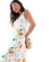 Фото #4 товара ONLY Petite floral print maxi dress in white