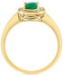 ფოტო #3 პროდუქტის EFFY® Emerald (3/4 ct. t.w.) & Diamond (1/6 ct. t.w.) Halo Ring in 14k Gold