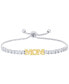 ფოტო #1 პროდუქტის Women's Cubic Zirconia 'Mom' Adjustable Bolo Bracelet