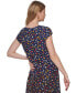 ფოტო #2 პროდუქტის Women's Ruched Cap Sleeve Floral Blouse