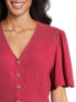 Фото #3 товара Time and Tru Women's Button Front Garnet Rose Mini Dress Size M (8-10)