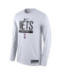 Men's White Brooklyn Nets 2022/23 Legend On-Court Practice Performance Long Sleeve T-shirt