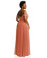 Фото #2 товара Plus Size Off-the-Shoulder Basque Neck Maxi Dress with Flounce Sleeves