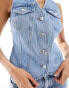 New Look denim waistcoat in blue