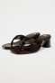 Фото #7 товара Block heel leather sandals ZARA