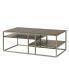 Metal Frame Wood Living Room Coffee Table with Shelf