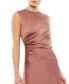 Фото #2 товара Women's Rhinestone Neckline Draped Mini Dress