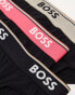 Boss Bodywear 3 pack power brief with multi waistbands in black