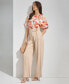 ფოტო #12 პროდუქტის Women's Drapey Organza Belted Wide-Leg Pants