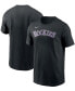 Фото #1 товара Men's Black Colorado Rockies Team Wordmark T-shirt