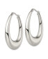 Stainless Steel Polished Teardrop Hoop Earrings